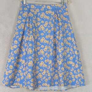 Who What Wear Women's Blue Ditzy Floral Midi Farmhouse Skirt Size 4